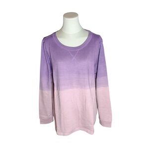 Metropolitan Purple Pink Ombre To Colorblock Long Sleeve Sweatshirt Size XL